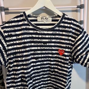 Comme des garçons x simpsons striped tee